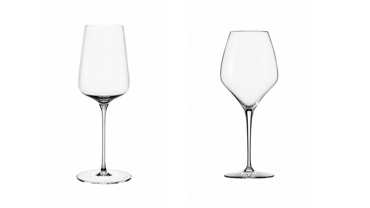 Слева направо: Spiegelau Definition White Wine ― универсальный;  CHARDONNAY серия Alloro, ZWIESEL